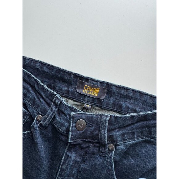CAVALLI CLASS Dark Indigo Rinse Mid Rise Stretch Skinny Jeans, Size 28 - Picture 9 of 11